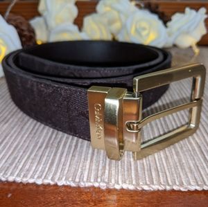 Calvin Klein Brown and Gold Belt